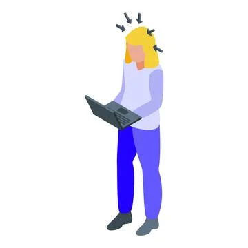 Video call mind icon isometric vector. Brain concentration Stock Illustration