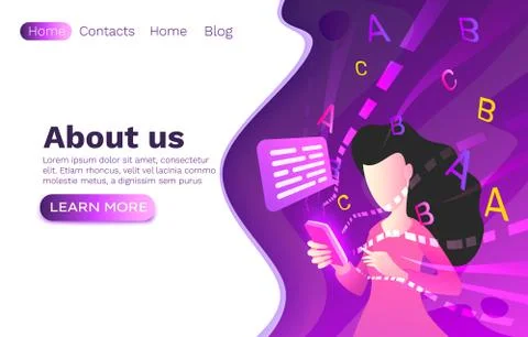 Video call mobile chat, concept people talk, web banner app. Vector Stock Illustration