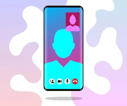 Video call Mobile Phone Interface Illustration Vector Stock Illustration