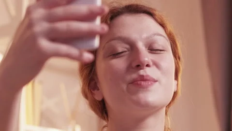Video call online talk friendly woman smartphone Stock Footage 276876750