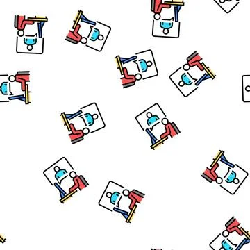 Video call or remote interview vector seamless pattern Illustrazione stock