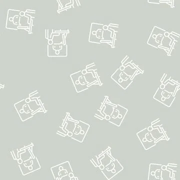 Video call or remote interview line seamless pattern Illustrazione stock
