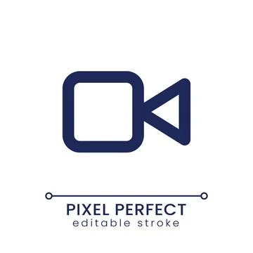 Video call pixel perfect linear ui icon Illustration