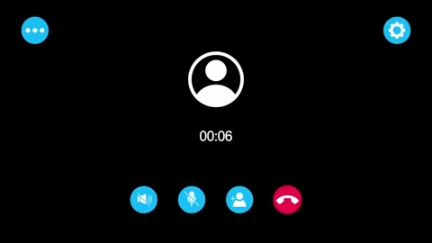 Video call screen chat conferencing animation isolated on black background Stock Footage 321609866