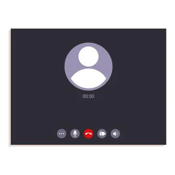 Video call screen displaying incoming call interface with user interface Stock Illustration