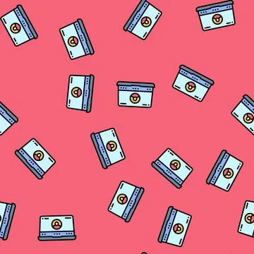 Video call screen hybrid work vector seamless pattern 스톡 일러스트