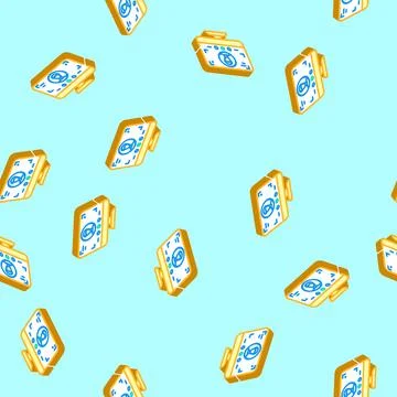 Video call screen hybrid work isometric icon seamless pattern Illustrazione stock
