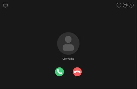 Video call screen template with buttons. Video call interface. Page workspace. Stock Illustration