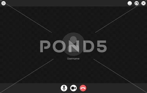 Video call screen template. Video call interface. Vector page of the workspace. Stock Illustration