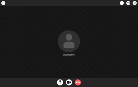 Video call screen template. Video call interface. Vector page of the workspace. Stock Illustration