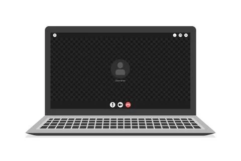 Video call screen template. Video call interface. Vector page of the workspace. Stock Illustration