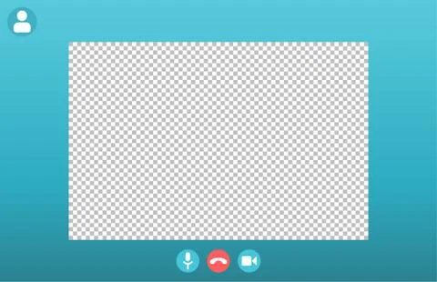 Video call screen template. Video call interface. Vector page of the workspace. Stock Illustration