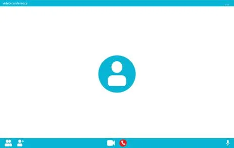 Video call screen template. Video call interface. Vector page of the workspace. Stock Illustration