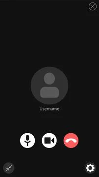 Video call screen template. Video call interface. Vector page of the workspace Stock Illustration