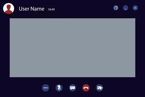Video Call screen template. video call black Interface for social communicat 库存插图
