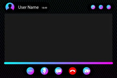 Video Call screen template. Video call black Interface for social communicat. 库存插图