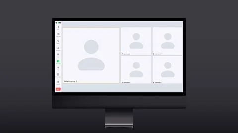Video Call screen template. video call black Interface for social communicat - Stock Illustration