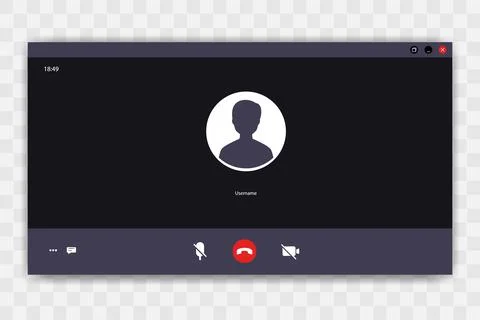 Video Call screen template. Videocall interface. Online webinar イラスト素材