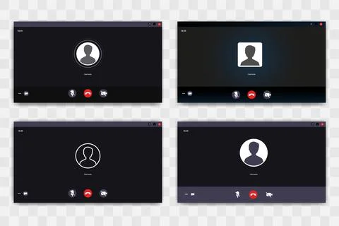 Video Call screen template. Videocall interface. Online webinar 库存插图