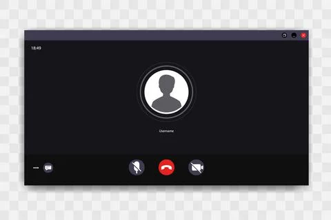 Video Call screen template. Videocall interface. Online webinar 库存插图