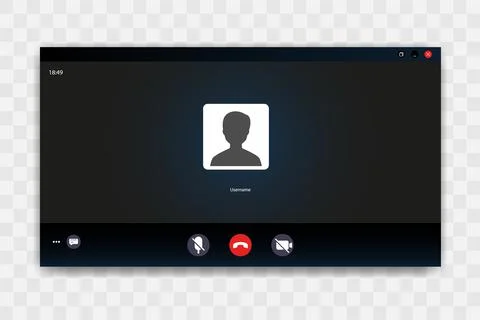 Video Call screen template. Videocall interface. Online webinar イラスト素材