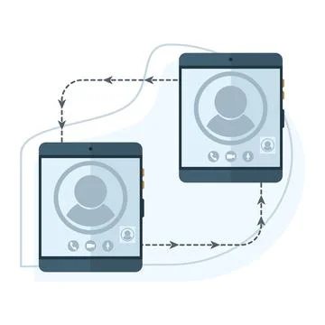 Video call technology concept. people making video calls. Stock Illustration
