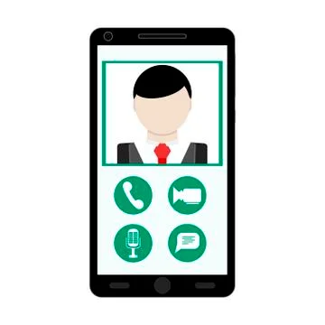 Video call use smartphone Stock Illustration