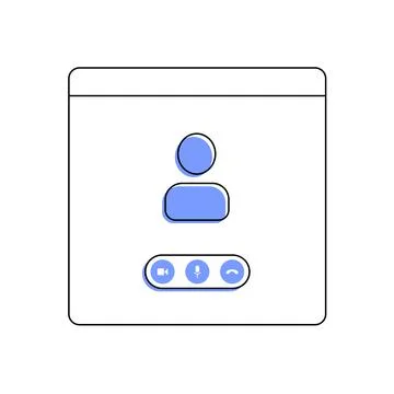 Video call vector icon in blue color. Ilustração Stock
