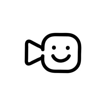 Video calling app Icon, Outline style, isolated on white Background. Illustrazione stock
