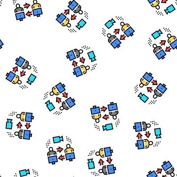 Video calling computer application vector seamless pattern イラスト素材