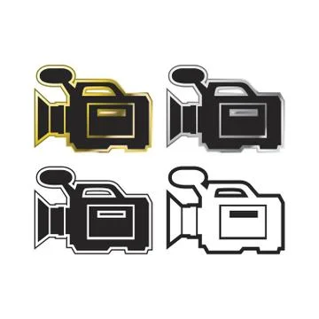 Video cam icon variations Stock Illustration