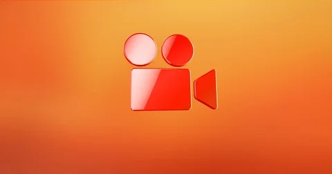 Video Cam Red 3d Icon Stock Footage 69807014