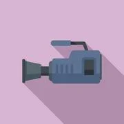 Vintage movie camera, camcorder, film reel icon ~ Clip Art #217421951