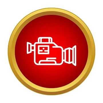 Video camcorder recording device icon on a button Stock Illustration