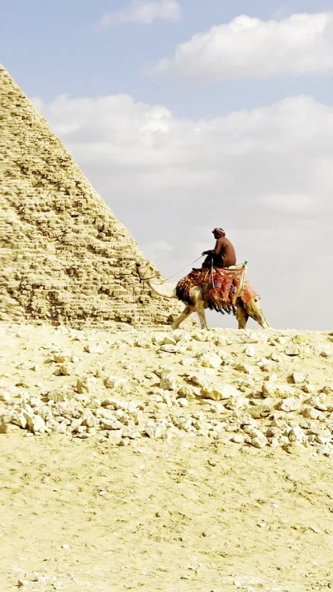 Video of a camel rider in the desert Stock Footage 335030394