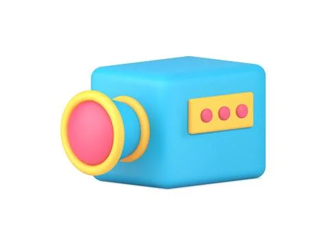 Video camera 3d icon vector illustration. Movie symbol isolated on white back Stock Illustration