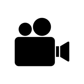 Video Camera Black Icon Isolated Vector Stock Illustration