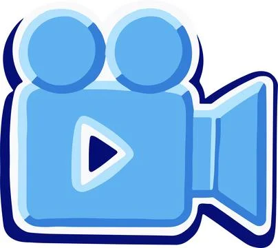 Video camera blue blue vector icon symbol Stock Illustration