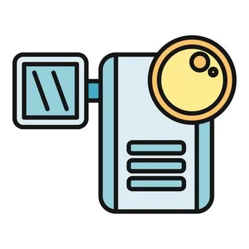 Video camera camcorder filming digital media technology icon Stock Illustration