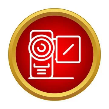 Video camera camcorder record icon for media production Stock Illustration