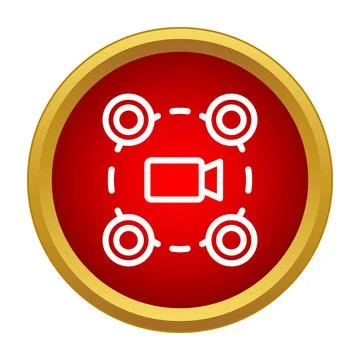 Video camera connecting to multiple surrounding devices Stock Illustration
