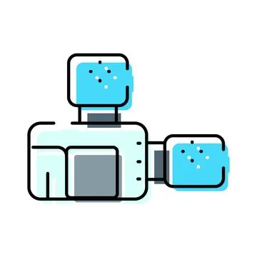 Video camera displaying recording, cinema, and media concepts Stock Illustration
