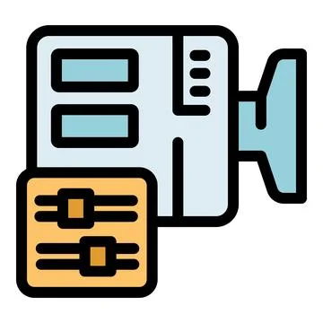 Video camera editing software managing settings and controls Stock Illustration