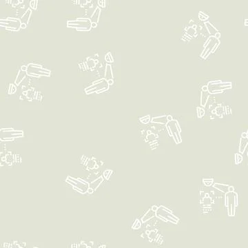 Video camera with face id technology line seamless pattern Illustrazione stock