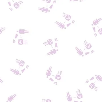 Video camera with face id technology glyph seamless pattern Illustrazione stock