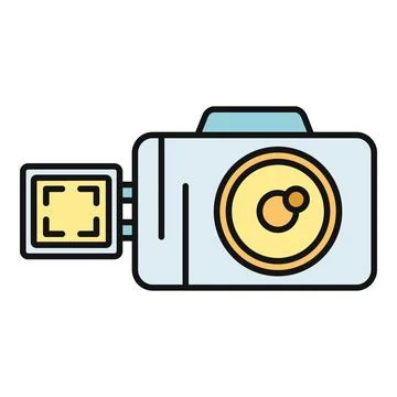 Video camera filming concept with digital recording equipment Stock Illustration