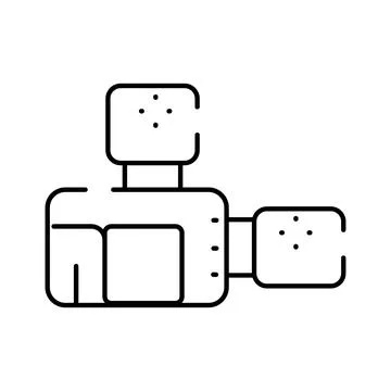 Video camera filming icon for recording media Stock Illustration
