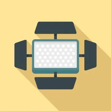 Video camera flash icon, flat style Stock Illustration