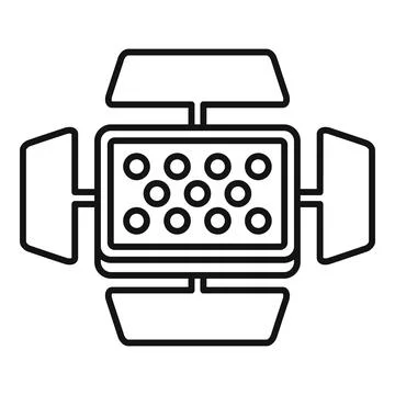Video camera flash icon, outline style 스톡 일러스트