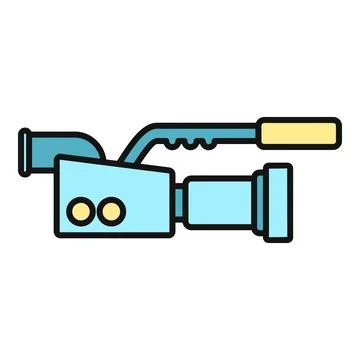 Video camera in flat design style on a white background Stock Illustration